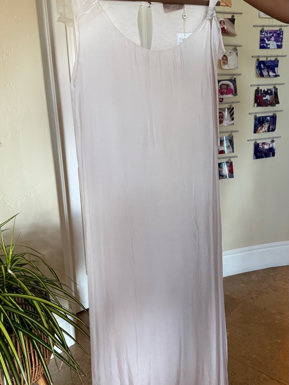 Light Pink/Champagne Sleeveless Maxi Dress
